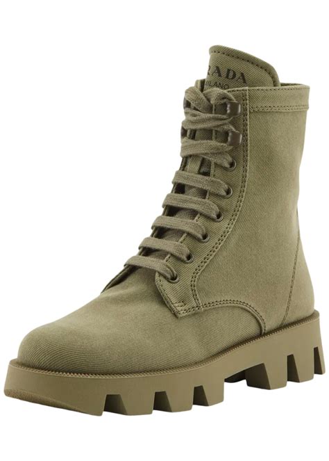 prada lug sole canvas combat boots|Prada Boots for Women .